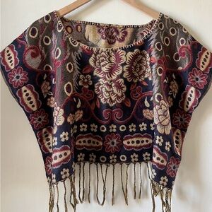 Floral Cropped Top with Fringe